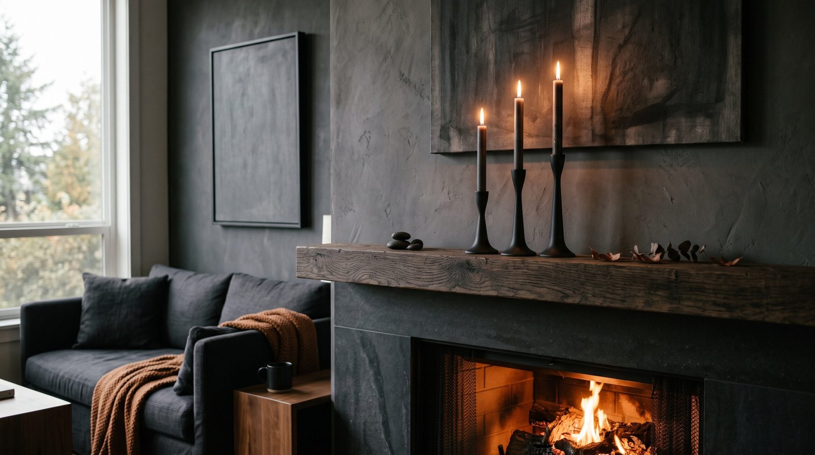 Matte black taper candle holders for classy halloween decor ideas