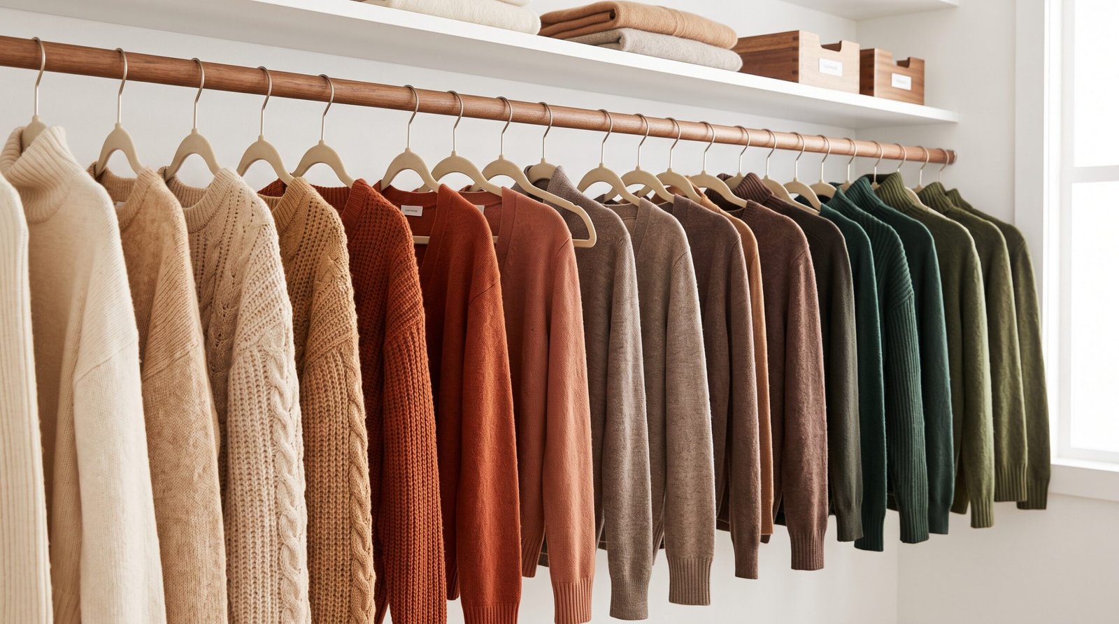 Slim velvet hangers for transition your wardrobe from summer to fall