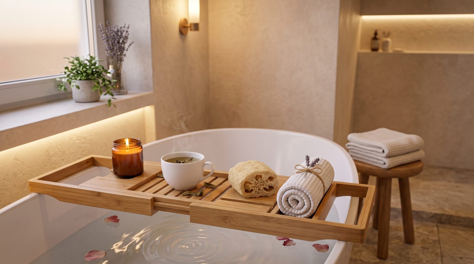 expandable bamboo bathtub tray spa caddy for bathroom