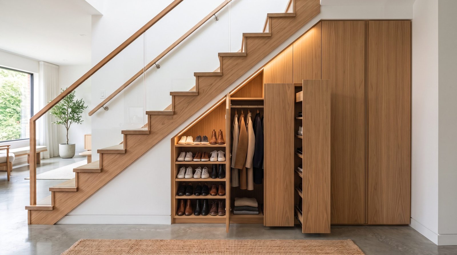Pull-out under stairs storage drawers for under stairs storage ideas to maximize small spaces