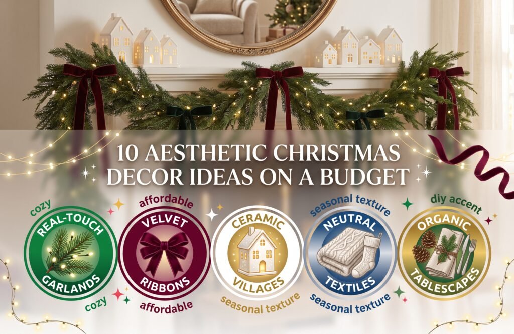 10 aesthetic christmas decor ideas on a budget guide infographic