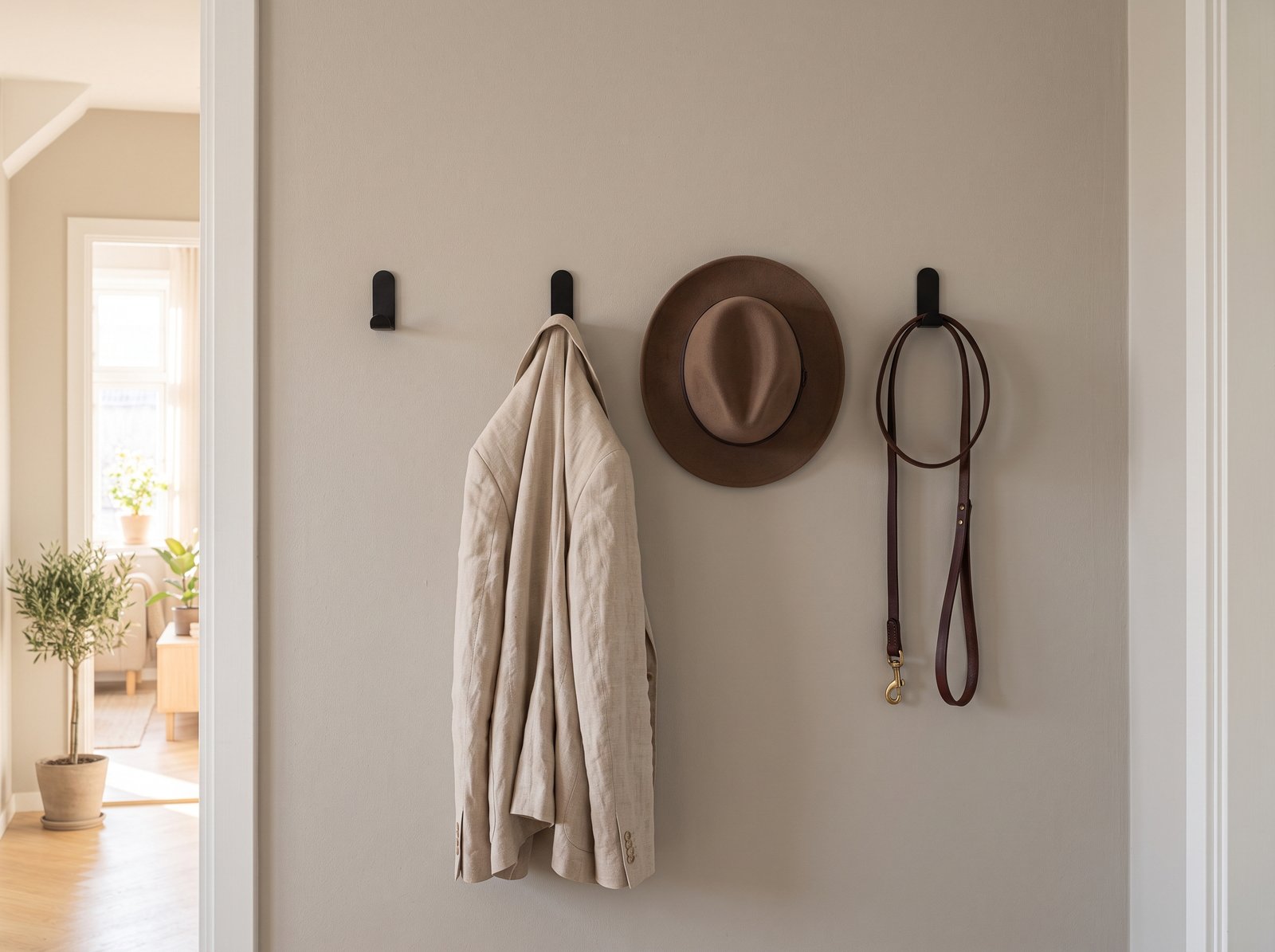 Heavy duty adhesive wall hooks narrow hallway storage ideas