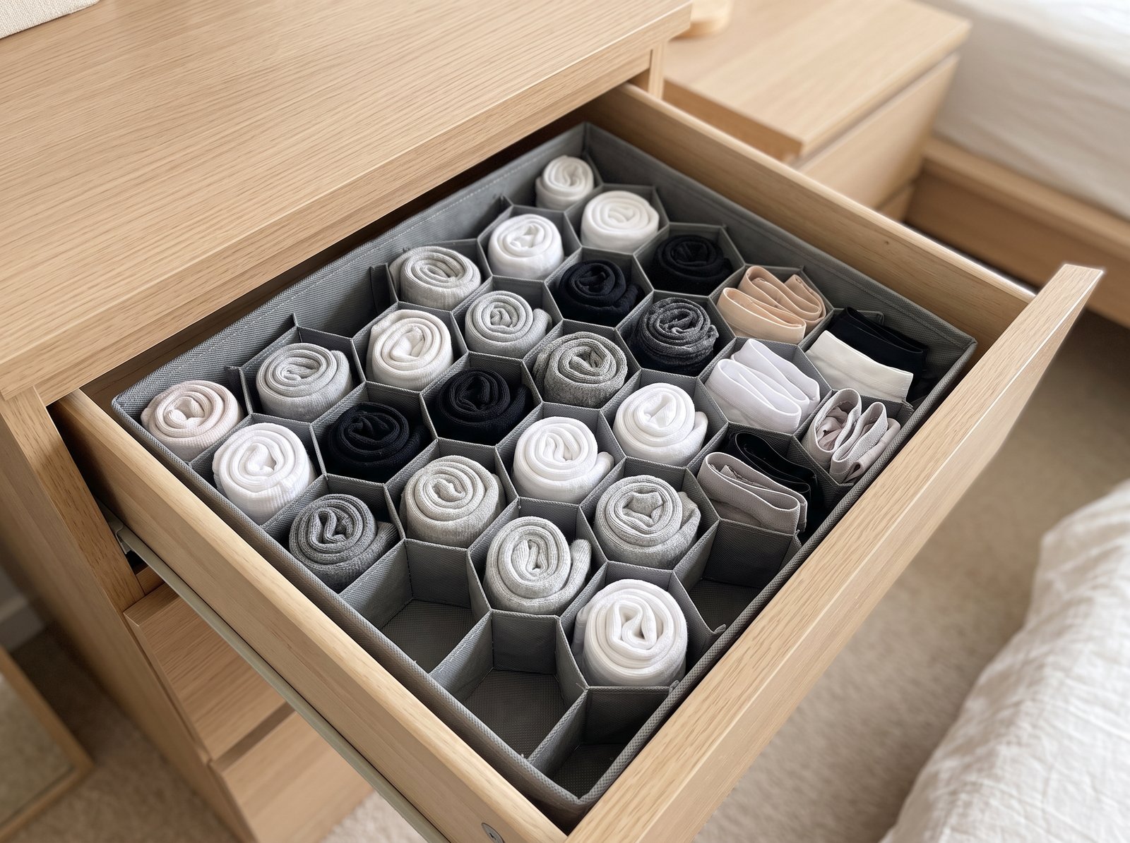 Fabric dresser drawer divider organizer for amazon home organization finds under $30