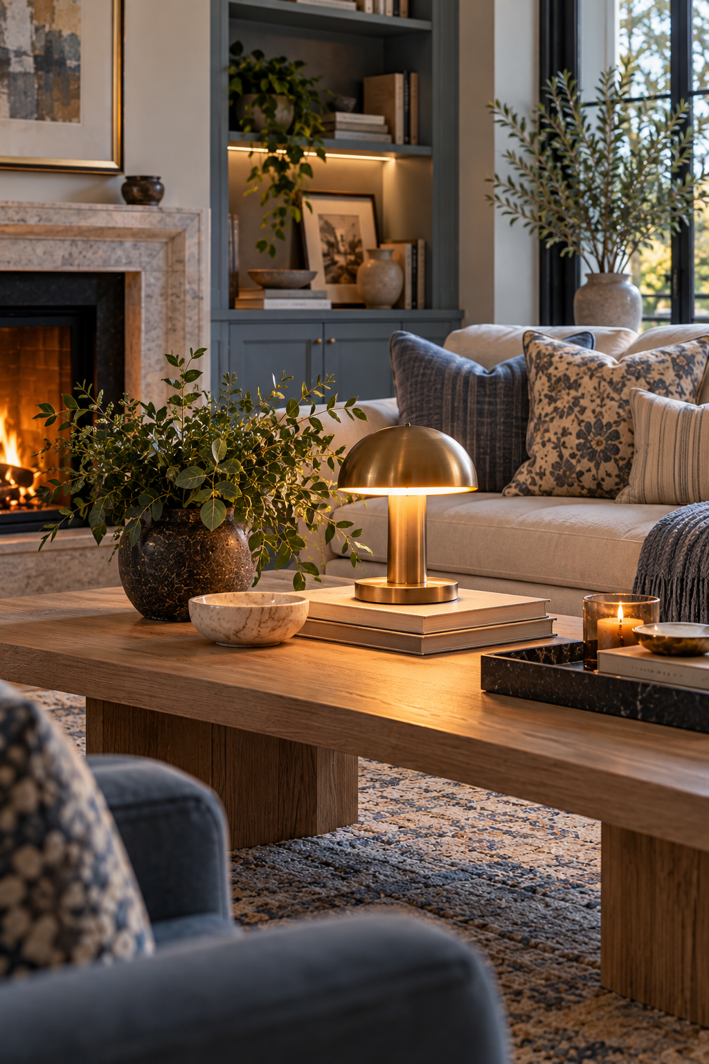 Cordless accent lamp for cozy living room evening lighting