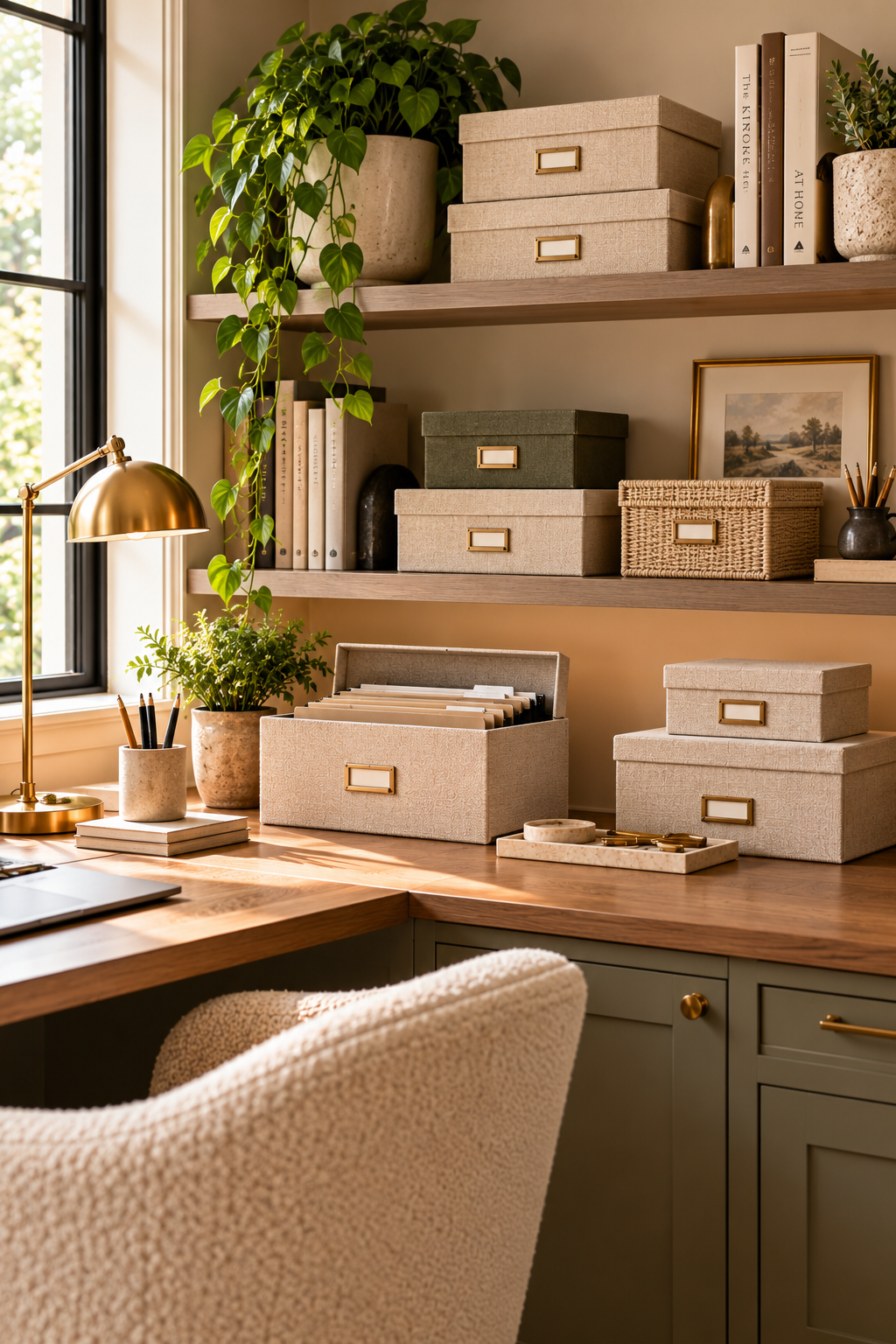 Decorative storage boxes for stylish home office organization