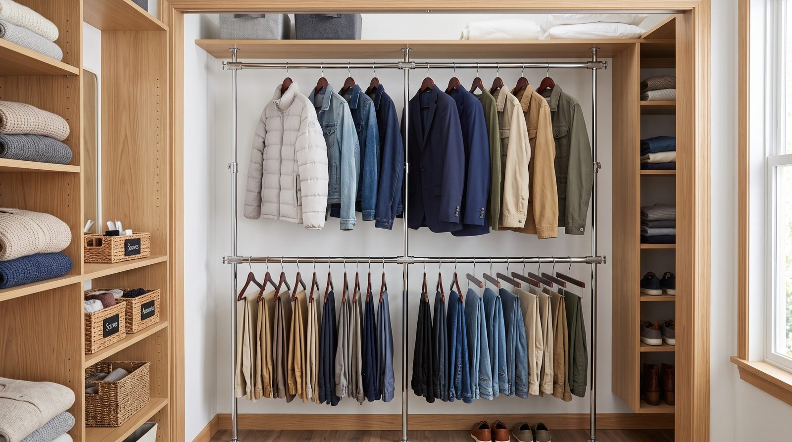 small reach-in closet organization hacks that work double hanging rod