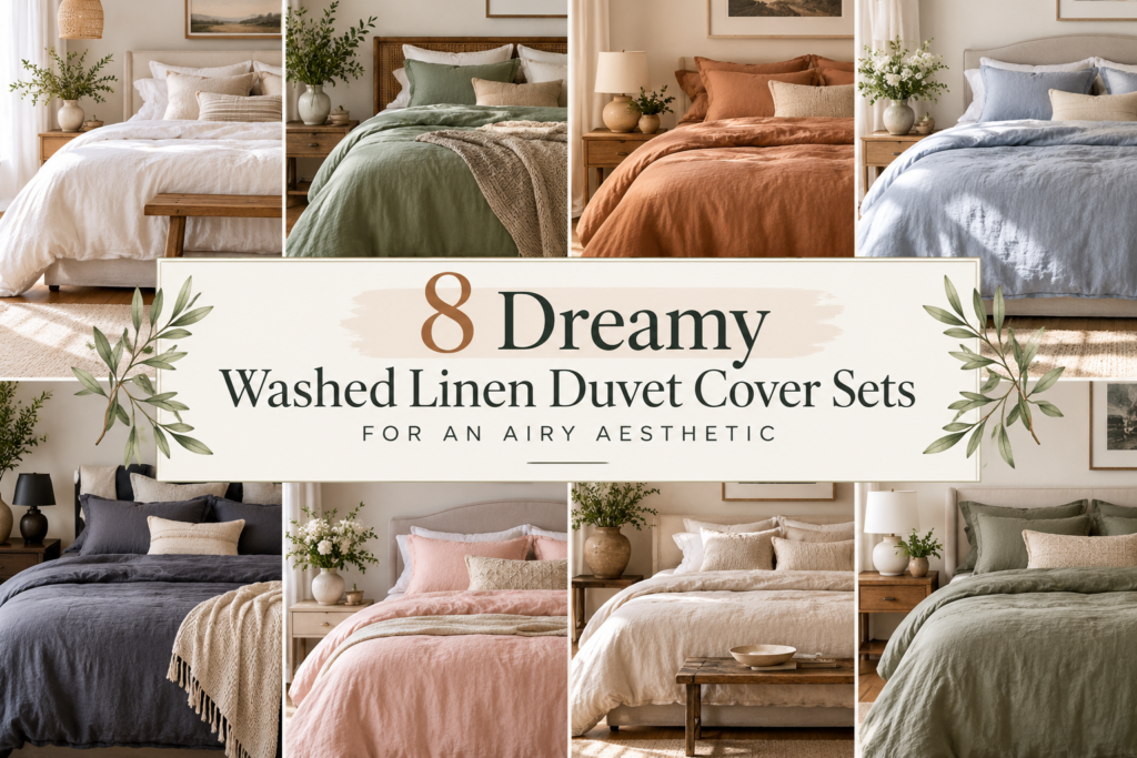 8 dreamy washed linen duvet cover sets for an airy bedroom aesthetic
