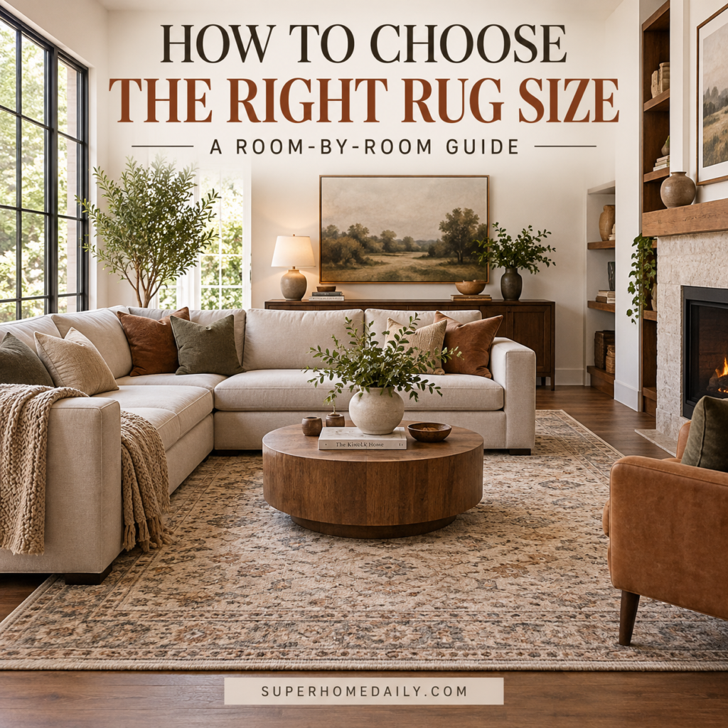 How to choose the right rug size for living rooms, bedrooms, dining rooms, and entryways