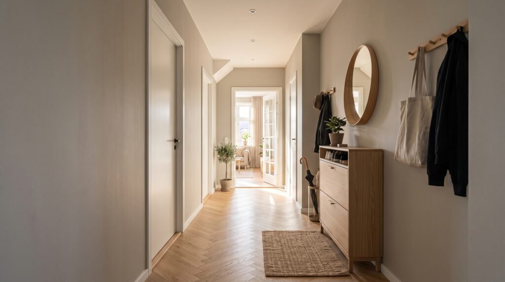 5 smart narrow hallway storage ideas for renters with no drilling