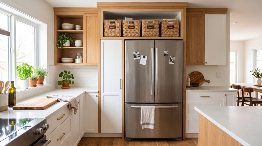 over the fridge storage ideas to maximize kitchen space