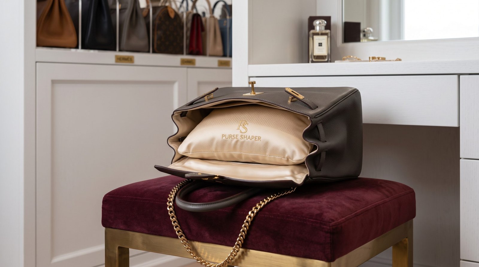 ways to store handbags without ruining their shape purse shaper pillow inserts