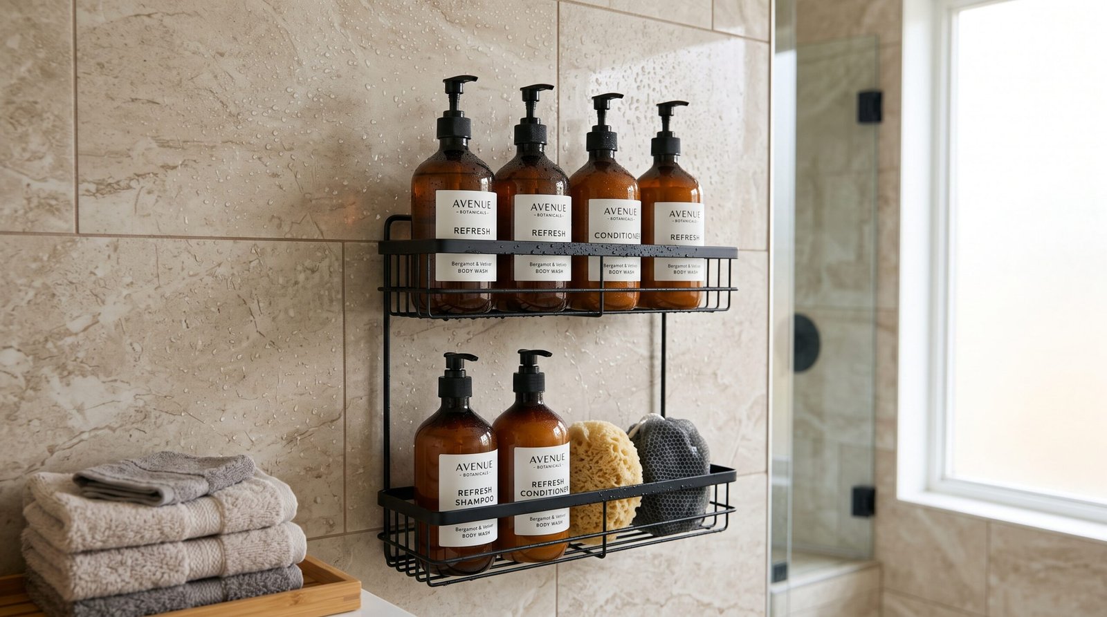 shower caddy hacks to keep tile walls clutter-free refillable pump dispensers