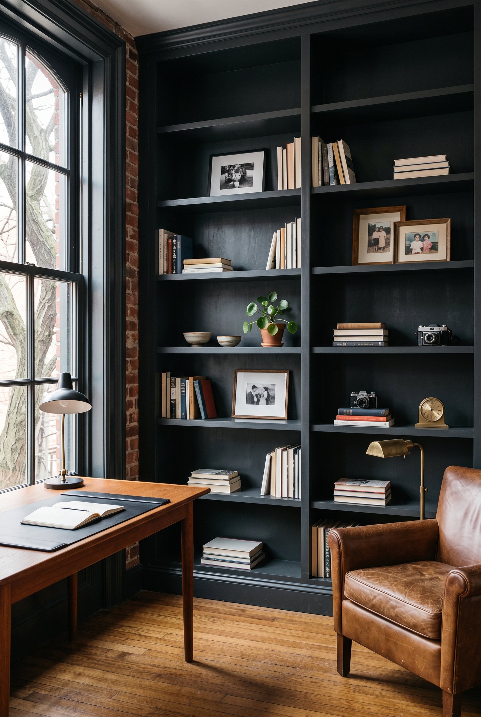 Restyled shelves using existing home decor for a more expensive look
