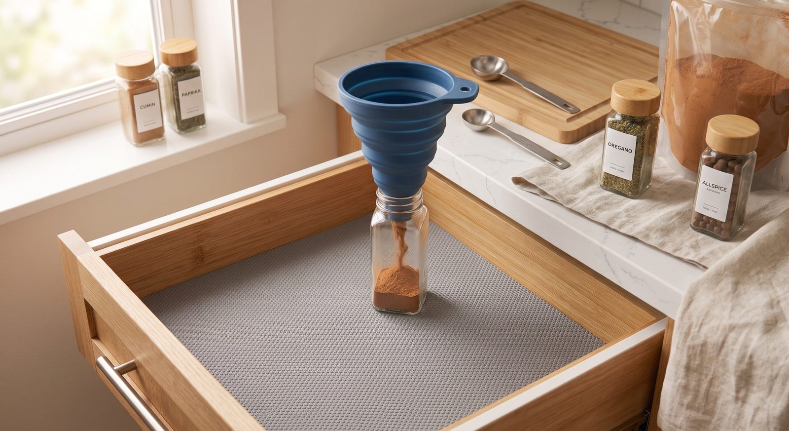 spice drawer organization ideas for easy spice decanting