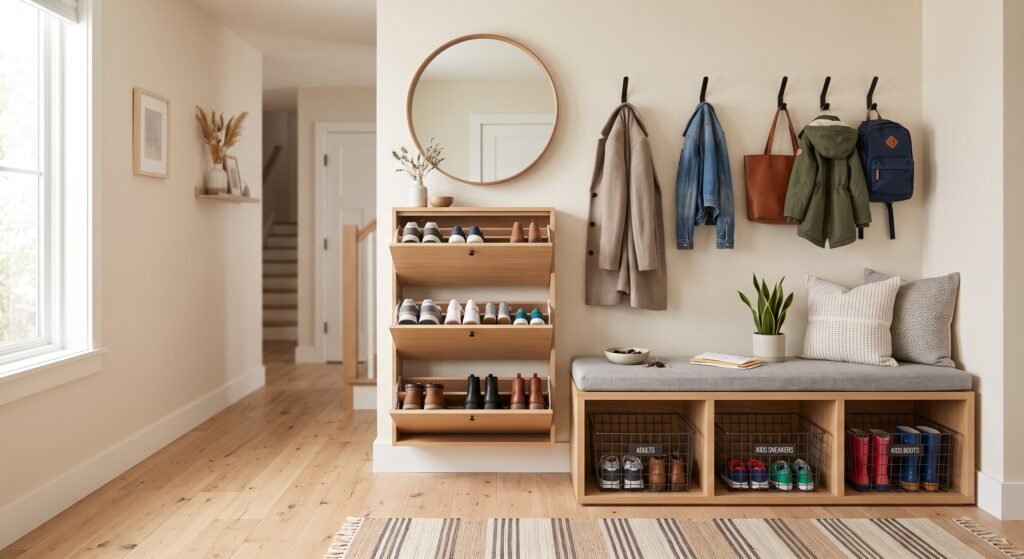 5 best small entryway shoe storage solutions for big families