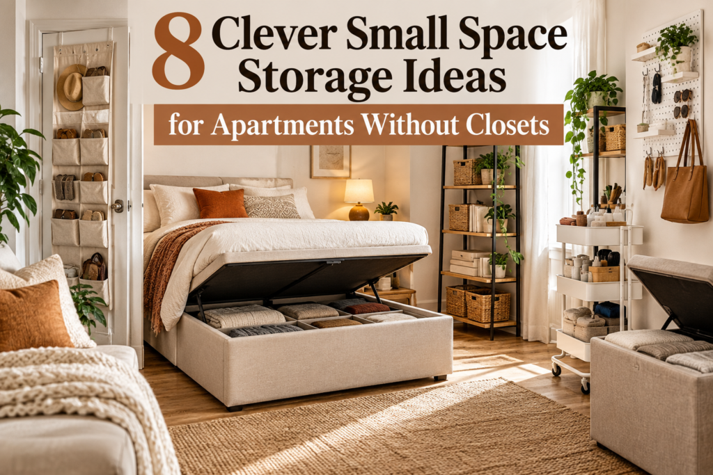 8 clever small space storage ideas for apartments without closets