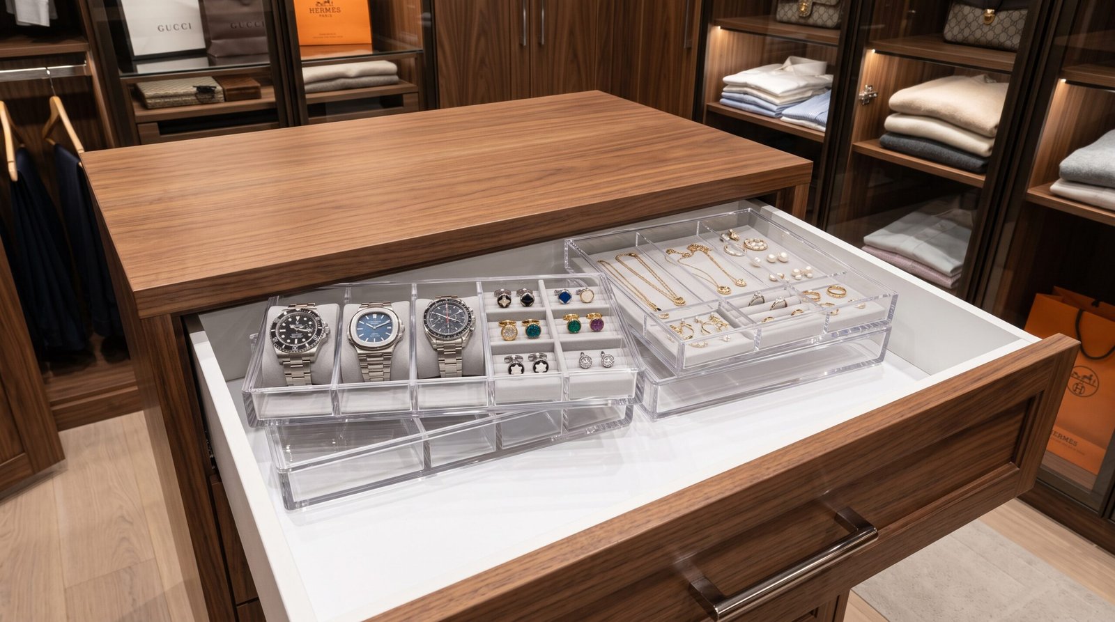 clear acrylic organizers on amazon for tidy drawers stackable trays