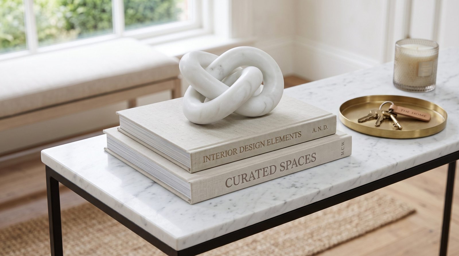 console table styling steps for a welcoming foyer stacked books and marble knot