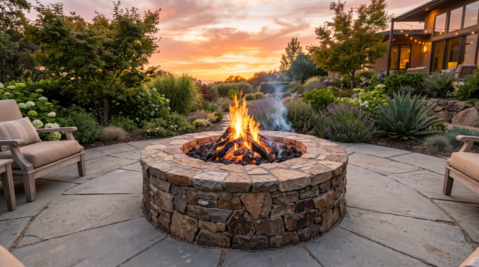 cozy backyard fire pit seating ideas to copy stone fire pit