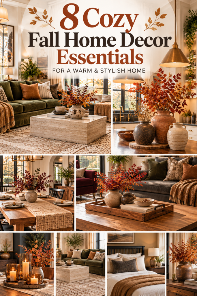 8 easy fall home decor ideas using natural textures and warm colors