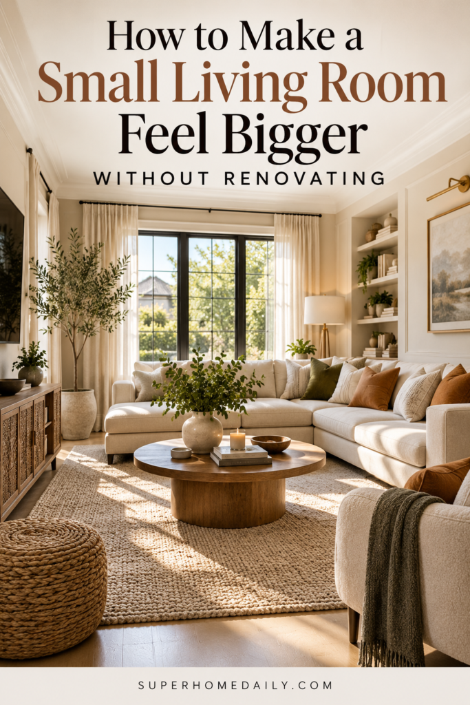ow to make a small living room feel bigger without renovating