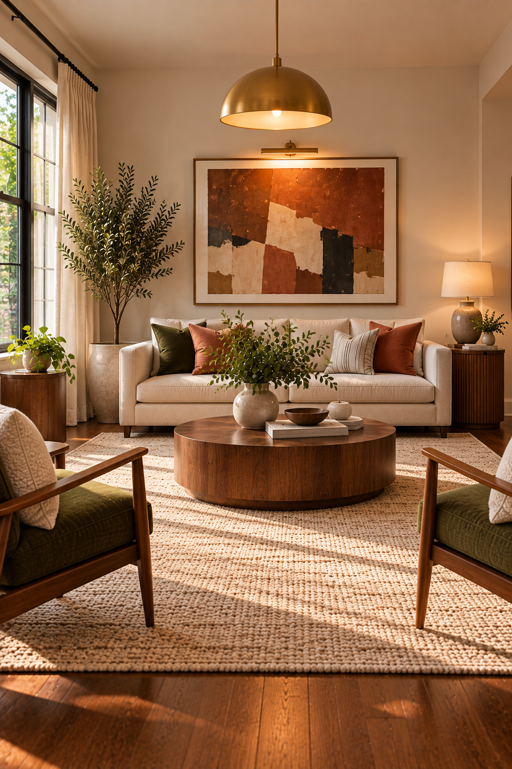 Single strong focal point in a small living room